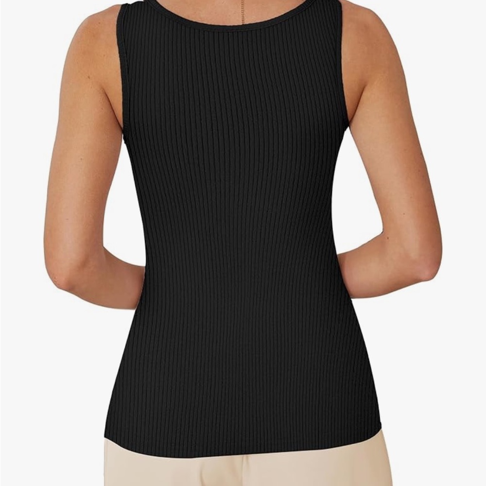 Black Ribbed Tank Top - Picture 2 of 4